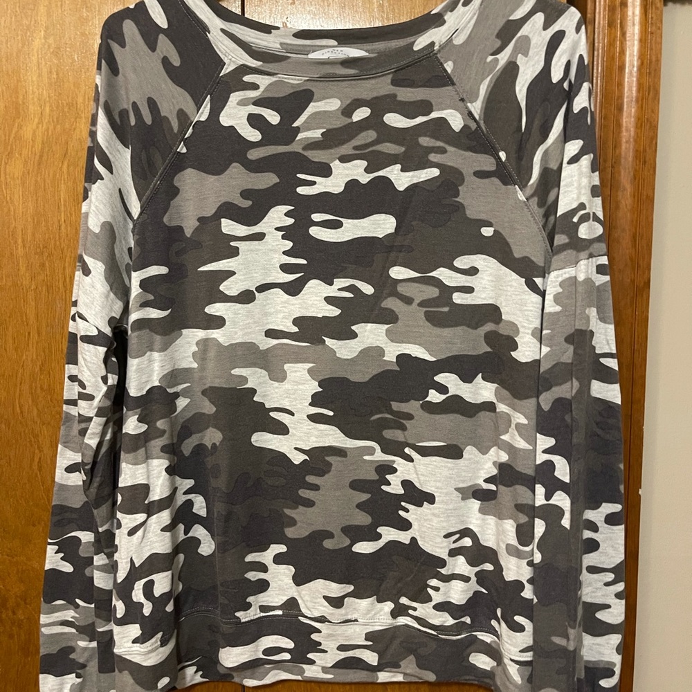 New Directions Long-Sleeve Camo Top